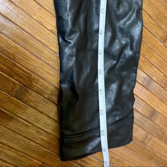 Forever 21 Denim Jacket Faux Leather Sleeves - Picture 5 of 8